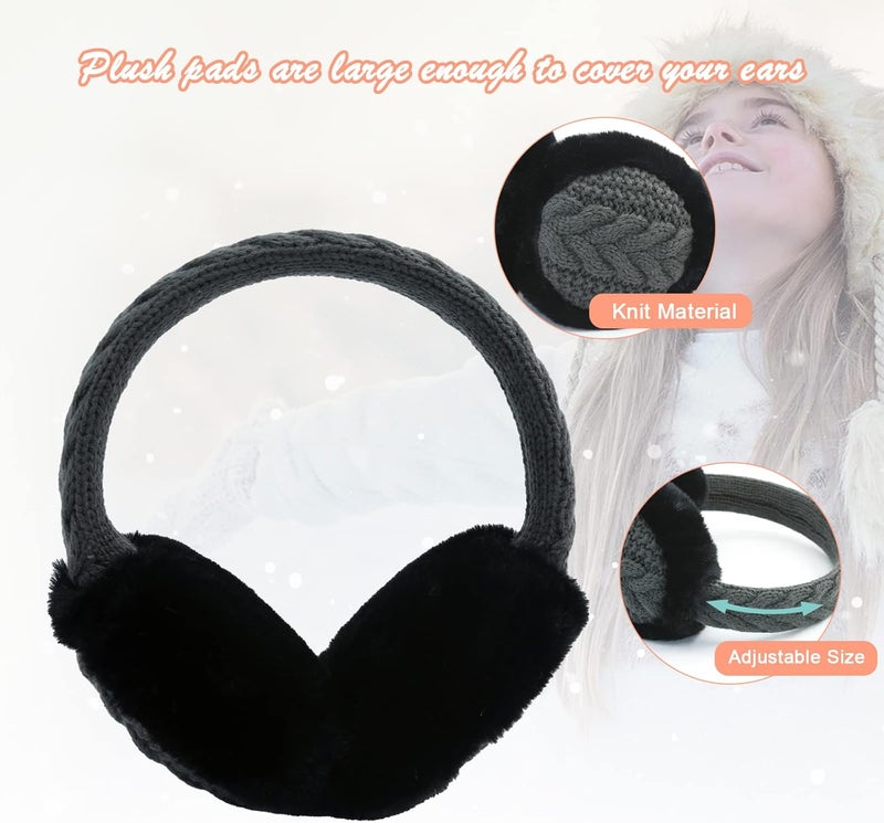 POXIMI Store Baby Warm Earmuffs Kid Magic Gloves Girl Soft Plush Ear Muffs Toddler Knit Mittens for Boy Winter Ear Warmer Set - Image 2